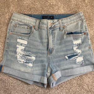 Aeropostale high rise midi jean shorts
